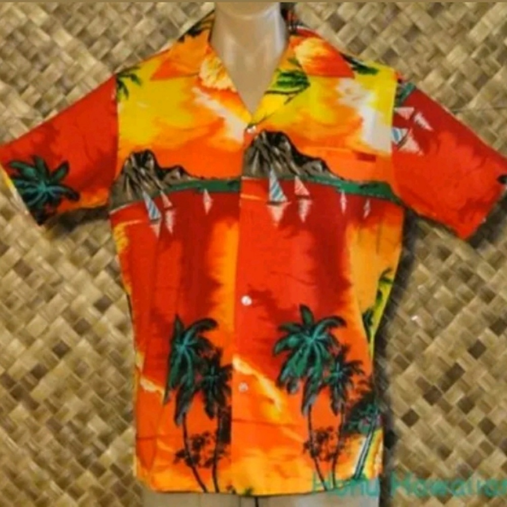 80s KOLE KOLE Mens HAWAIIAN Shirt. Large